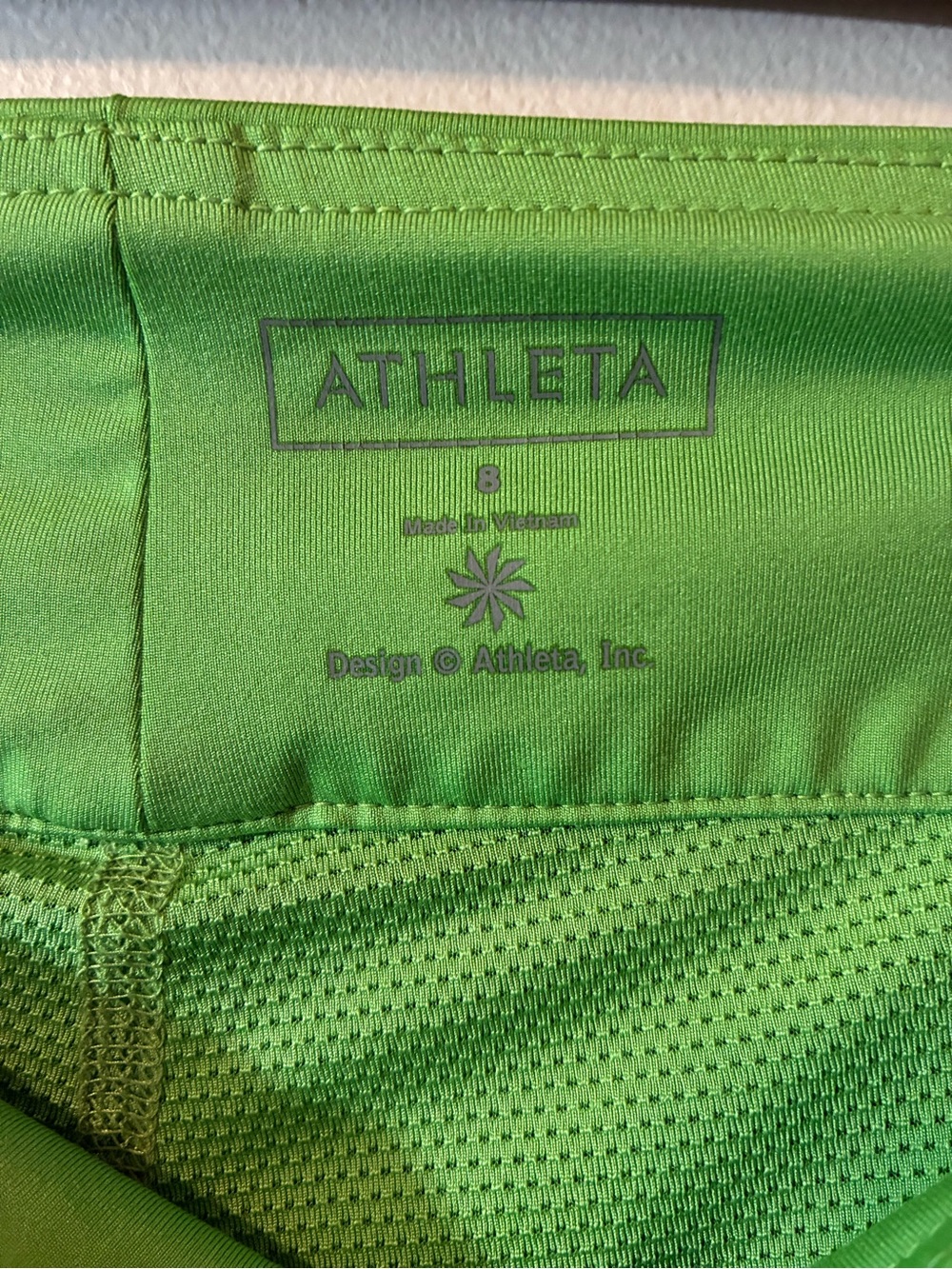 Vintage Athleta Swift Zip Skort Lime Green Floral Athletic Tennis Golf Skirt 8 - Picture 9 of 11